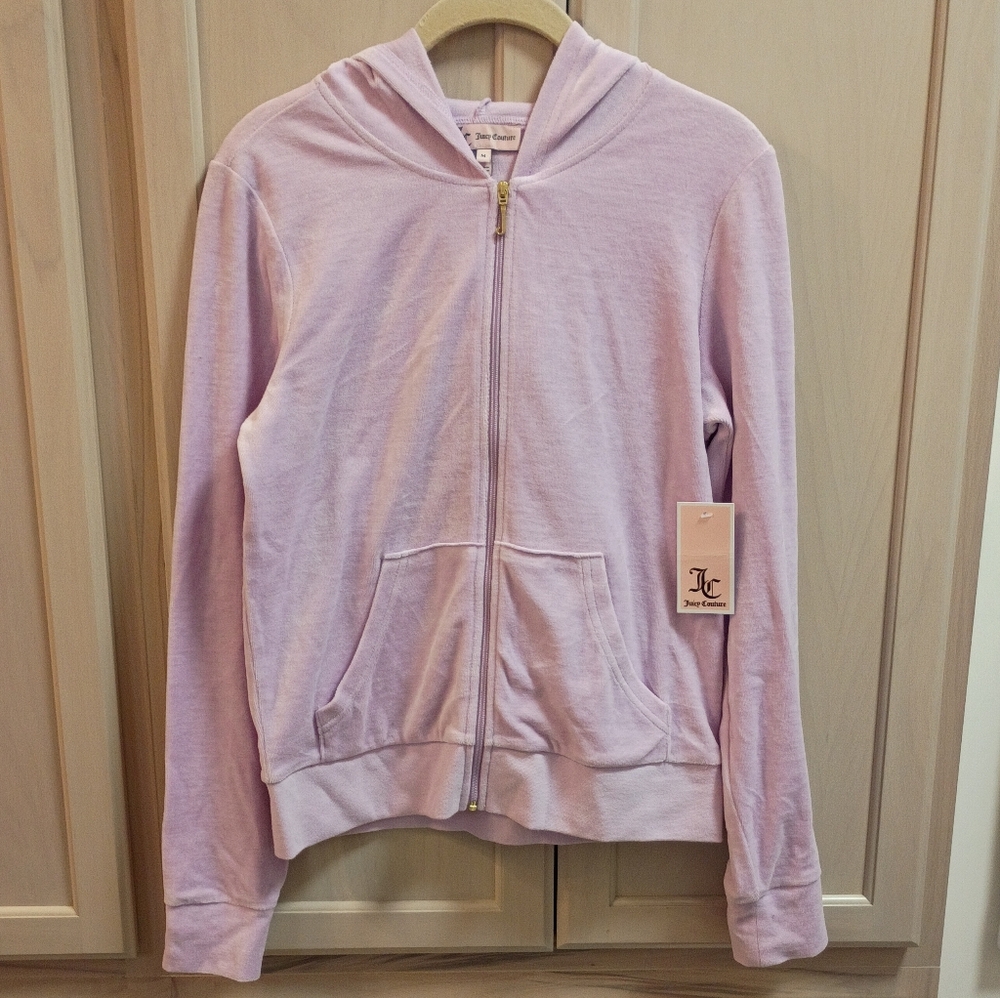NWT Juicy Couture Robertson Velour Jacket M Orchid Star Logo Y2K Barbiecore